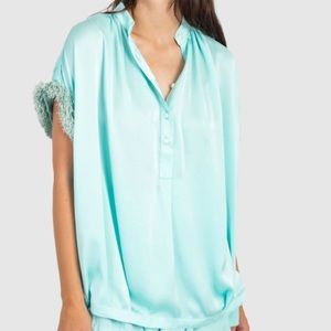 Koch turquoise oversized blouse